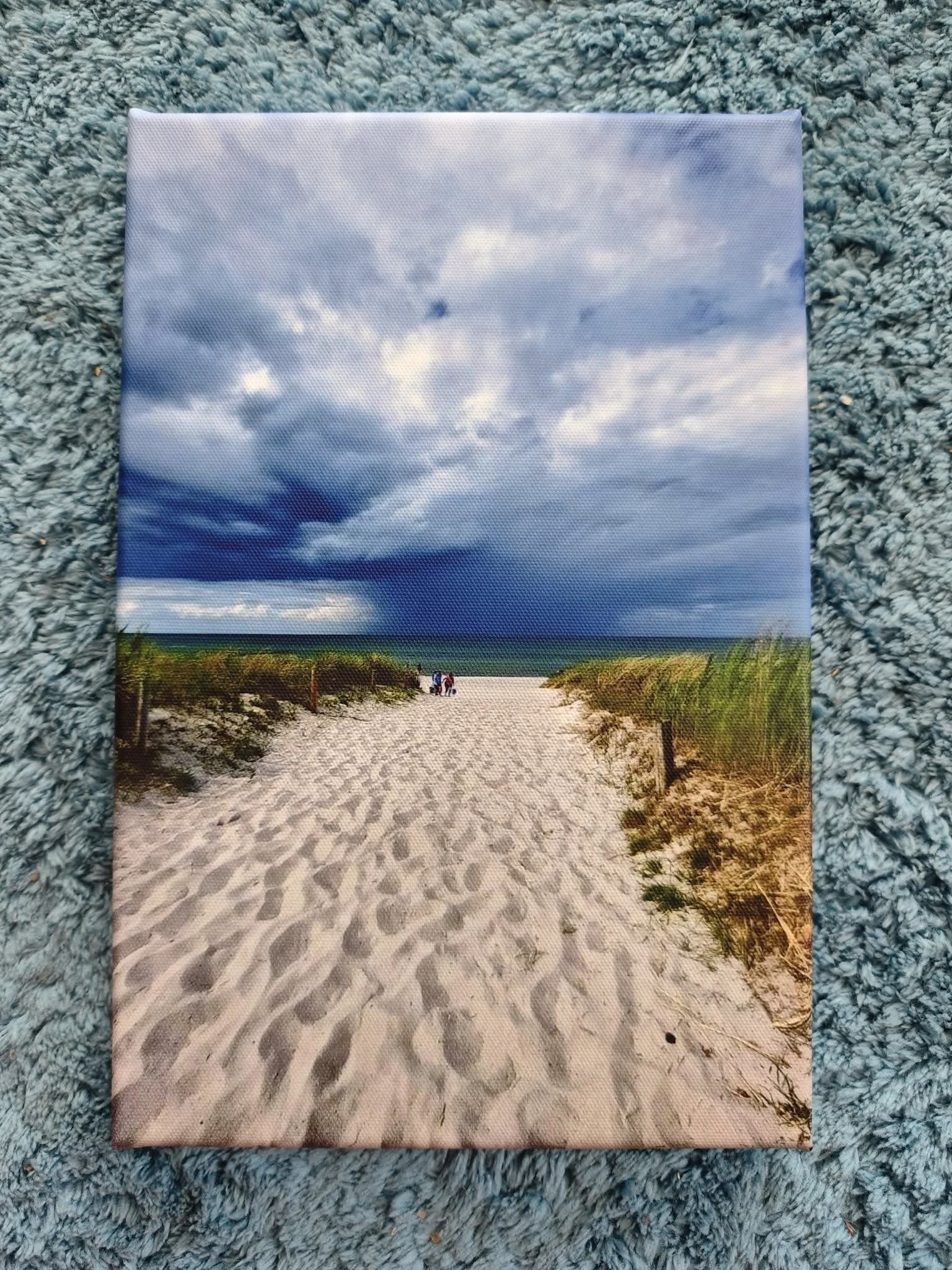 Strandaufgang Leinwand 30x20